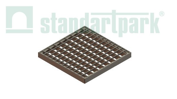 Решетка стальная Basic ячеистая к дождеприемнику 300x300